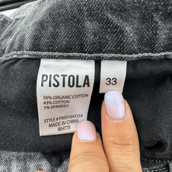 Pistola Kate High Rise Slim Straight Jeans Whittier Wash Size 33 Organic Cotton - Picture 7 of 14